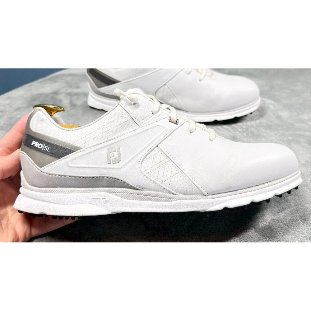 FootJoy Pro SL Golf Shoes Mens 10.5 W White Spikeless Leather Waterproof
